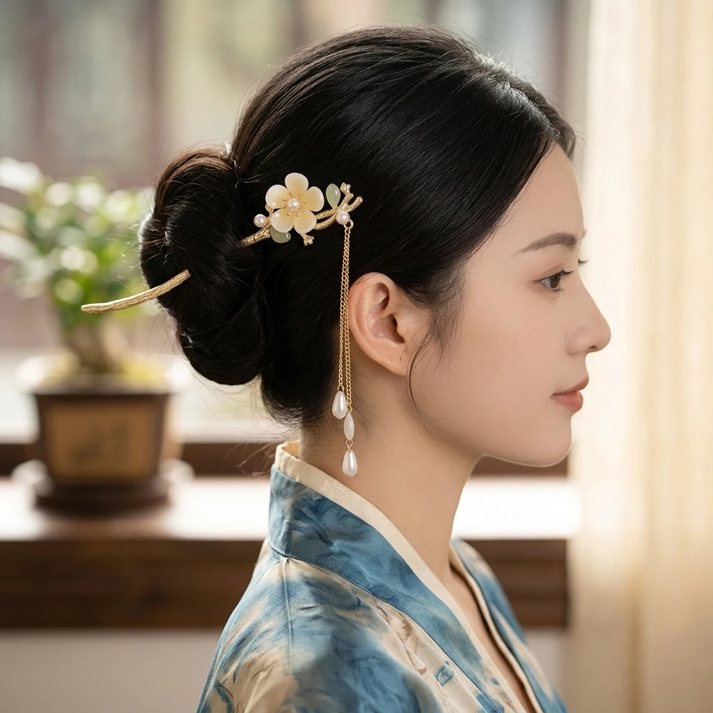 Vintage Chinese Style Tassel H - đánh giá và giá Pearl Hair Pin