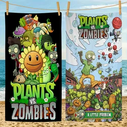 Plant-Vs -Zombie Beach Towel Cartoon Cute Summer Kids Large Bath Pool Beach Towel Microfiber Absorbent for Swimming Travel
