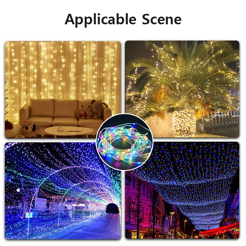 Smart Colorido Symphony LED RGB Luz String, DIY Bluetooth, USB, Point Control, Natal Decoração Atmosfera, App