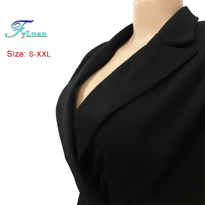 عرض ساخن غير رسمي للموسم بدلة نسائية بياقة مقلوبة سترة مزدوجة أنيقة بأكمام طويلة ملابس مناسبة رسمية