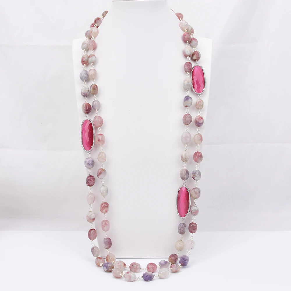 collier-g-g-a-deux-rangees-de-bijoux-deux-rangees-de-tourmaline-rose-naturelle-connecteur-œil-de-chat-rouge-rose-38''
