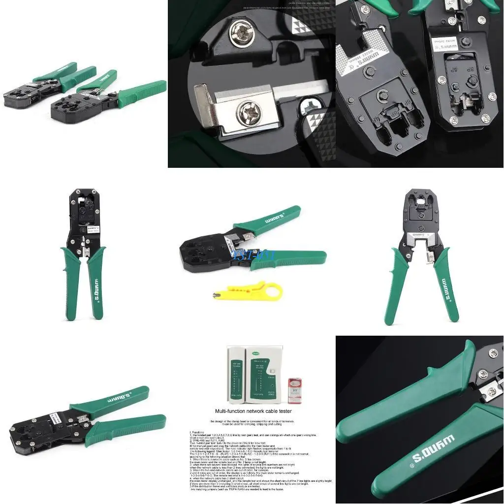 

E15A Portable Ethernet Cable Crimper Pliers for Cat5 Cat5e Cat6 NetworkCable Crimping Tool for 8p8c 6p6c Connectors rj45 rj11