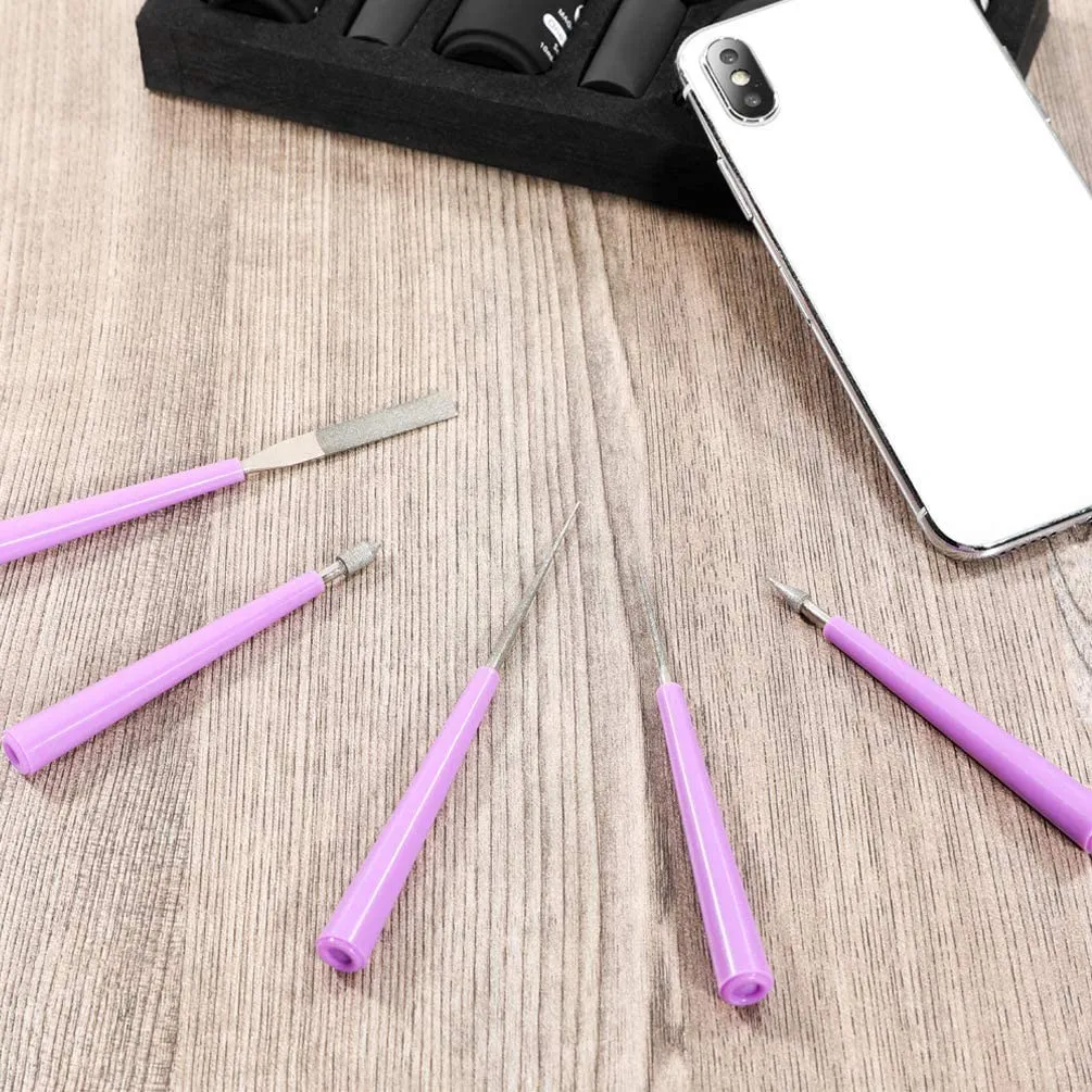 FTGT-5PCS Bead Reamer Set Tipped Bead Reamer Beading Hole Enlarger Tool for Glass Plastic Metal Wood Beads