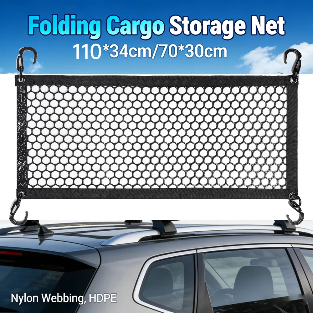 

110x34 см/70x30 см автомобильная сетка для хранения с крючками сотовый дизайн багажник органайзер на заднее сиденье для авто внедорожника RV Camper