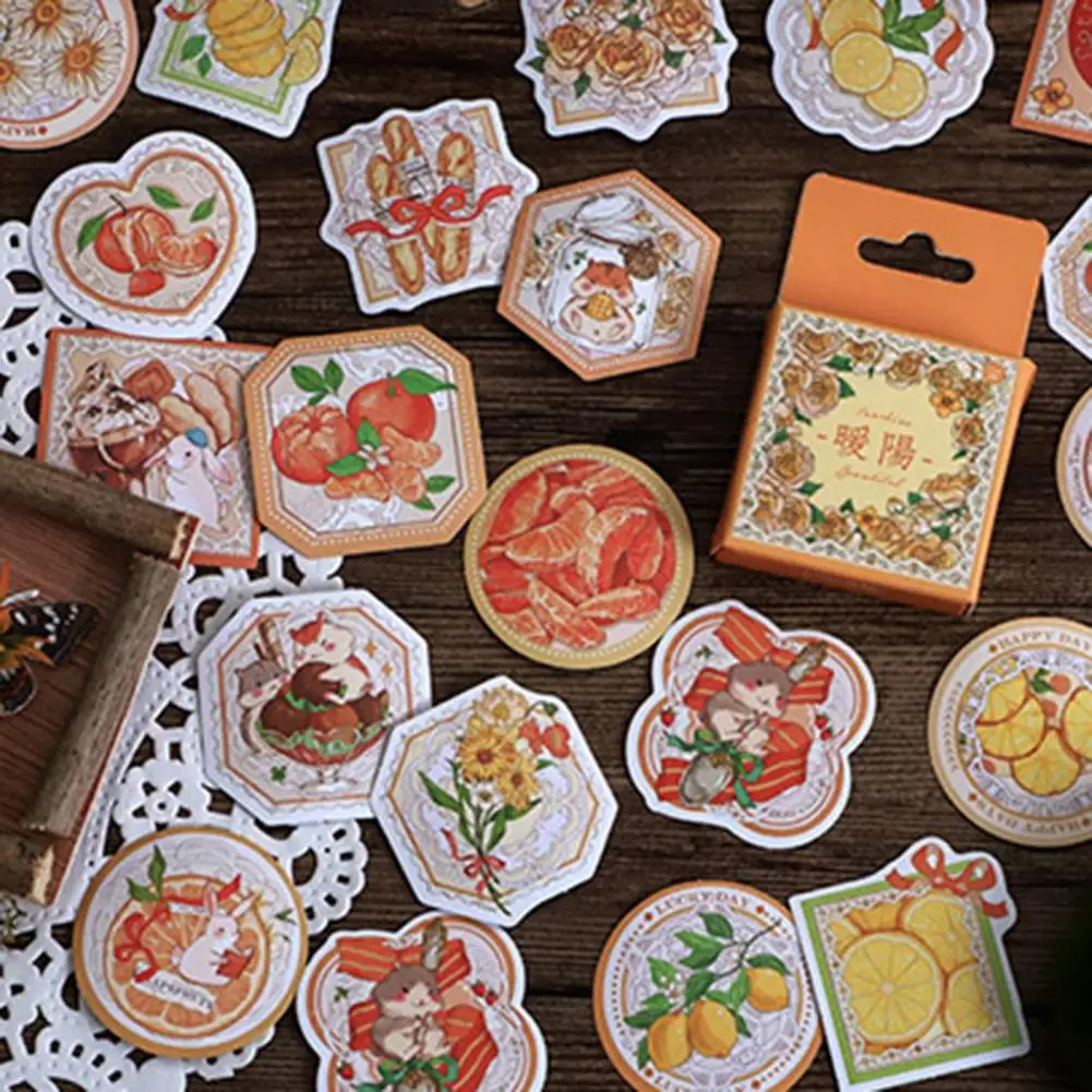 Sealing Stickers Eco-friendly Waterproof Various Patterns Durable Mirror Flower Series Hand Account Scrapbooking Stickers