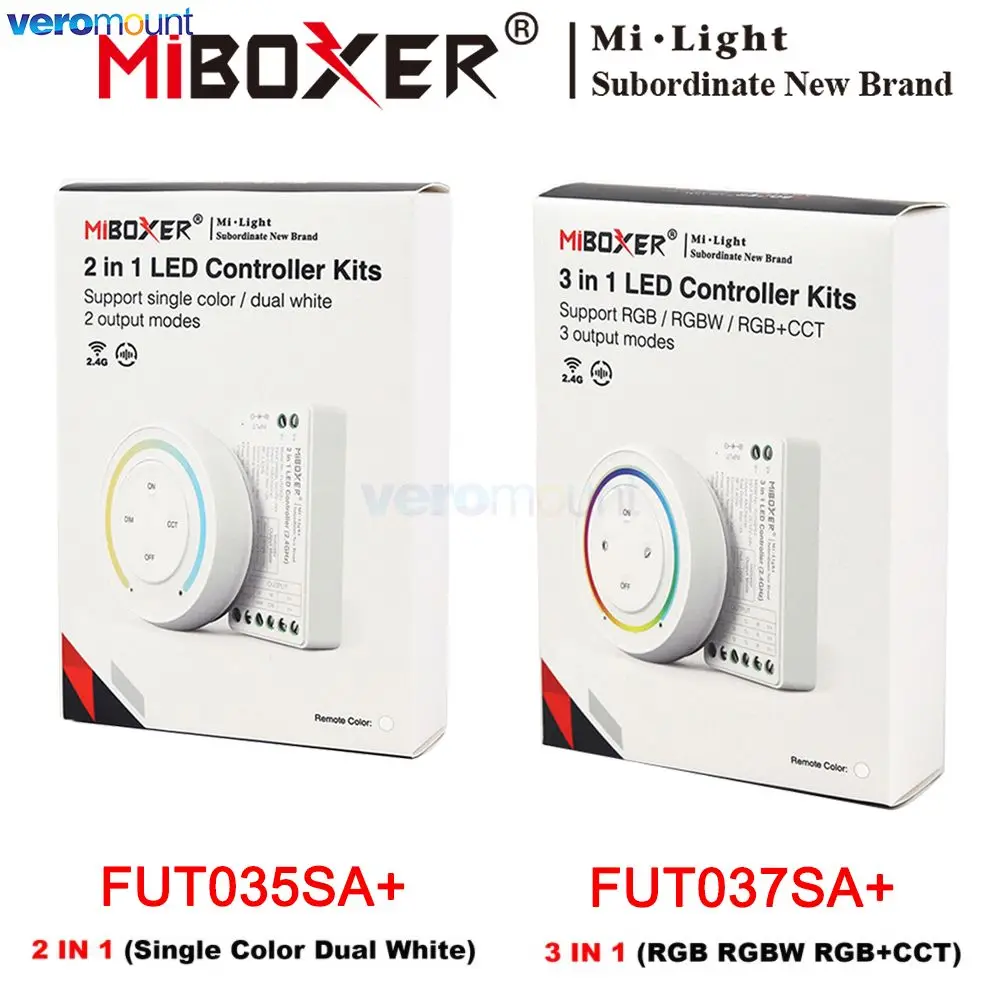 miboxer sunrise controle remoto branco duplo cor unica rgb rgbw rgbcct faixa dc12v24v fut035sa fut037sa 24g 01