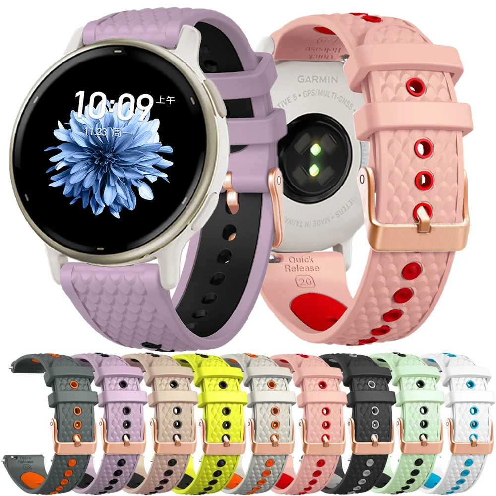 Pulseira de silicone de 20mm para samsung galaxy watch 7/6/5/4 40mm 44mm pulseira de respiro esportivo para 4 6 clássico 5pro 43mm 47mm 45mm correa