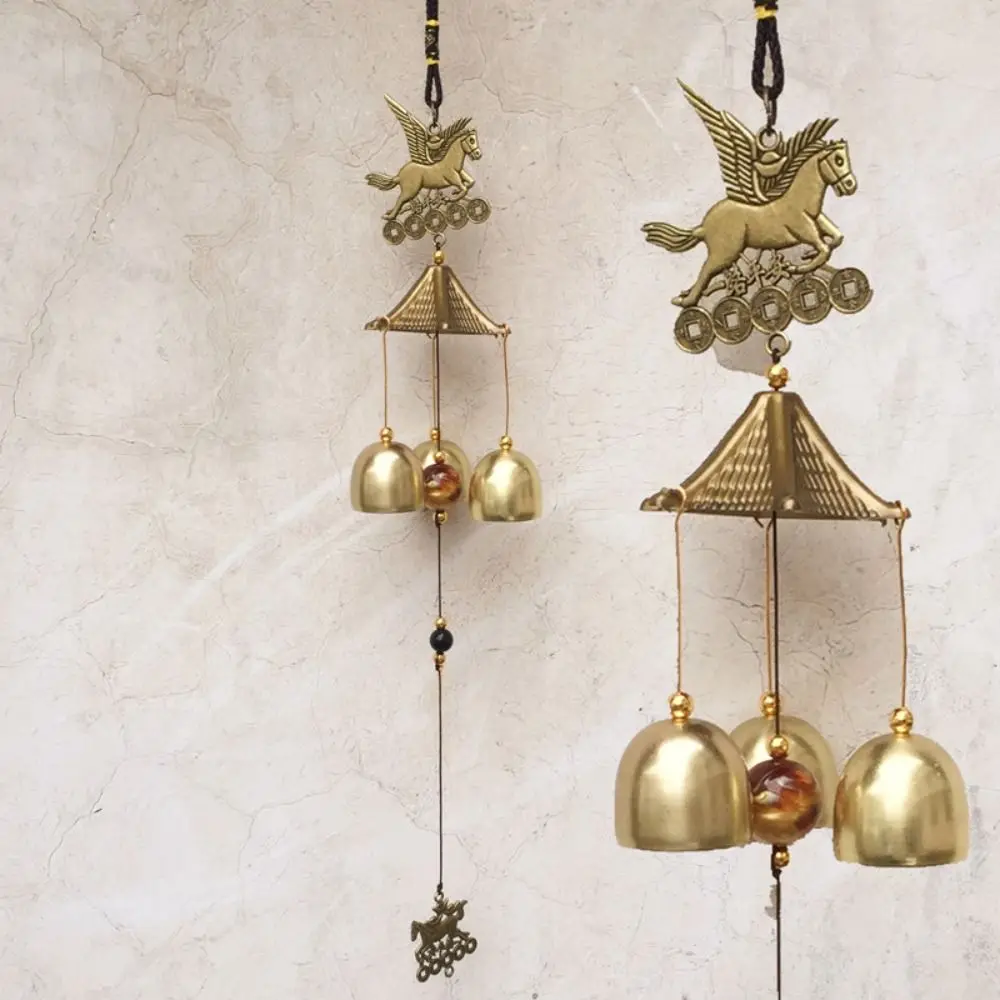 1PC Retro Wind Chimes Copper Wind Bell Hanging Pendants Garden Decorations Outdoor Oriental Lucky Pendants