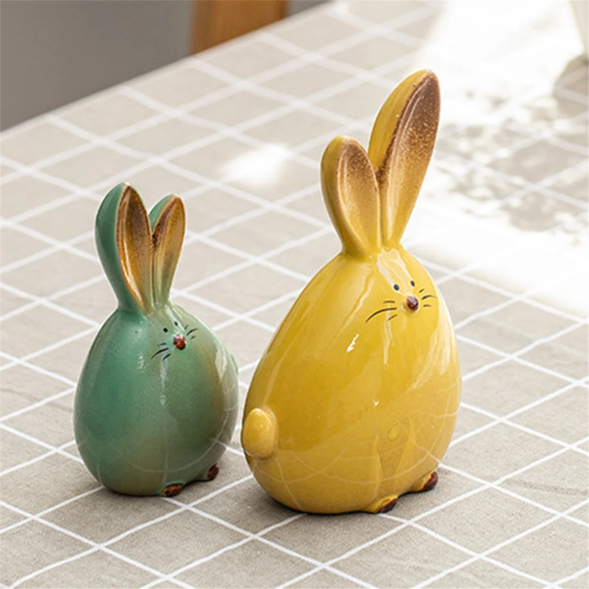 Керамическая фигурка кролика, домашний декор, мебель, статуи животных, фарфор, современное искусство, украшение для дома, ремесла, подарок SQ