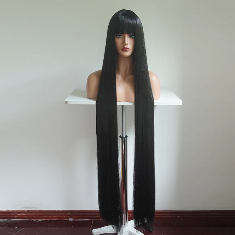 48Inch Ultra-Long Rose Net Anime Cosplay Straight Wig Heat-Resistant Synthetic Fiber, Perfect for Party, Halloween, Photo Shoots