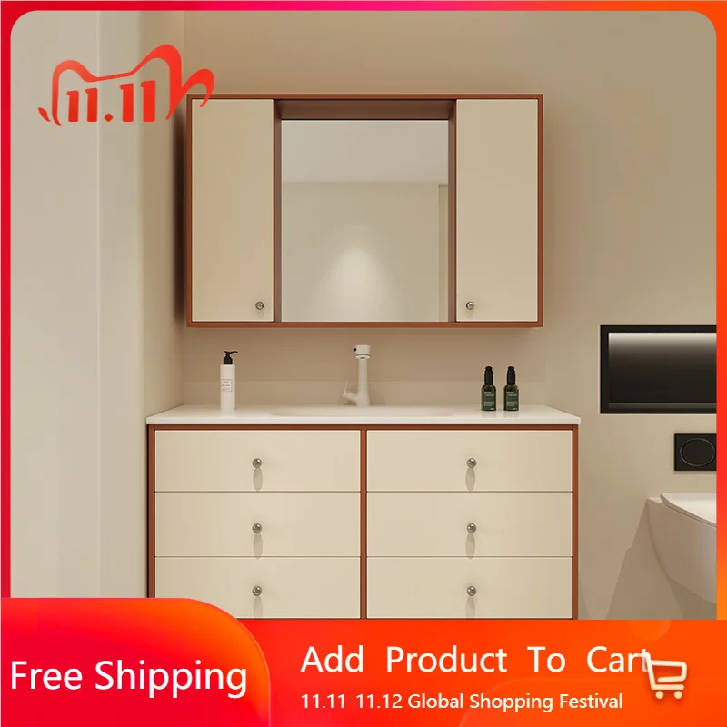 

Princess Bathroom Cabinet Wash Basin Cabinet Combination Ceramic Integrated Basin BathroomDisplay Gabinete Trendy Furniture