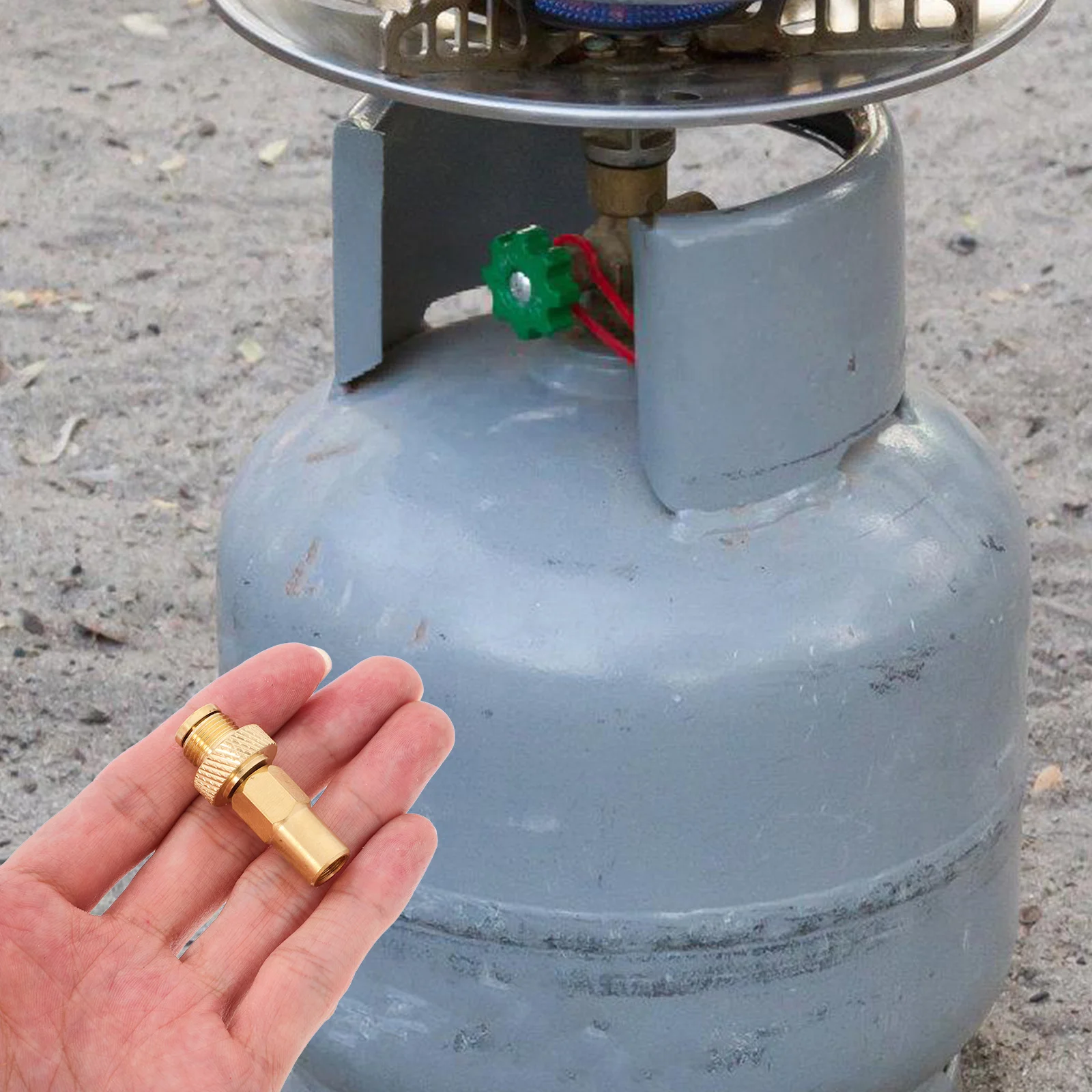 

1pc Camping Gas Stove Adapter Small Copper Valve Connector Wear-Resistant Universal Gas Tank Converter For Outdoor Furnace