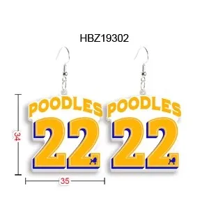Sigma Gamma Rho Sorority Print Resin Earrings Cartoon Cosplay Handcraft Acrylic Hook Dangle Earrings