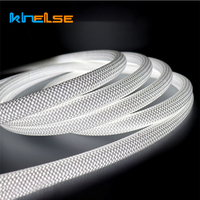 Flexible Fabric Silicone LED Strip Light 360 Degree Glowing Round Neon Tape Tube Long Hose Mesh Woven Silica Gel Soft Rope Lamp