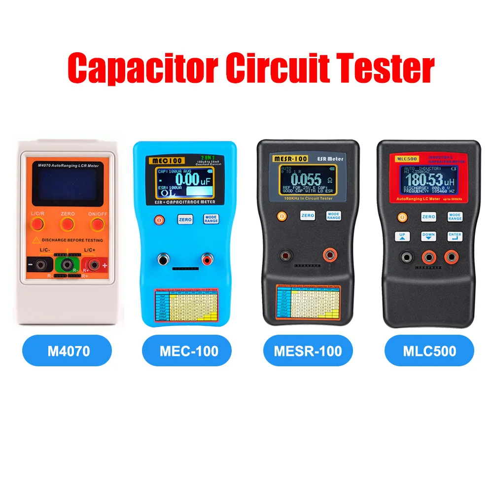 MESR-100/MLC500/MEC-100/M4070 ESR Capacitance Ohm Meter Professional Measuring Capacitance Resistance Capacitor Circuit Tester