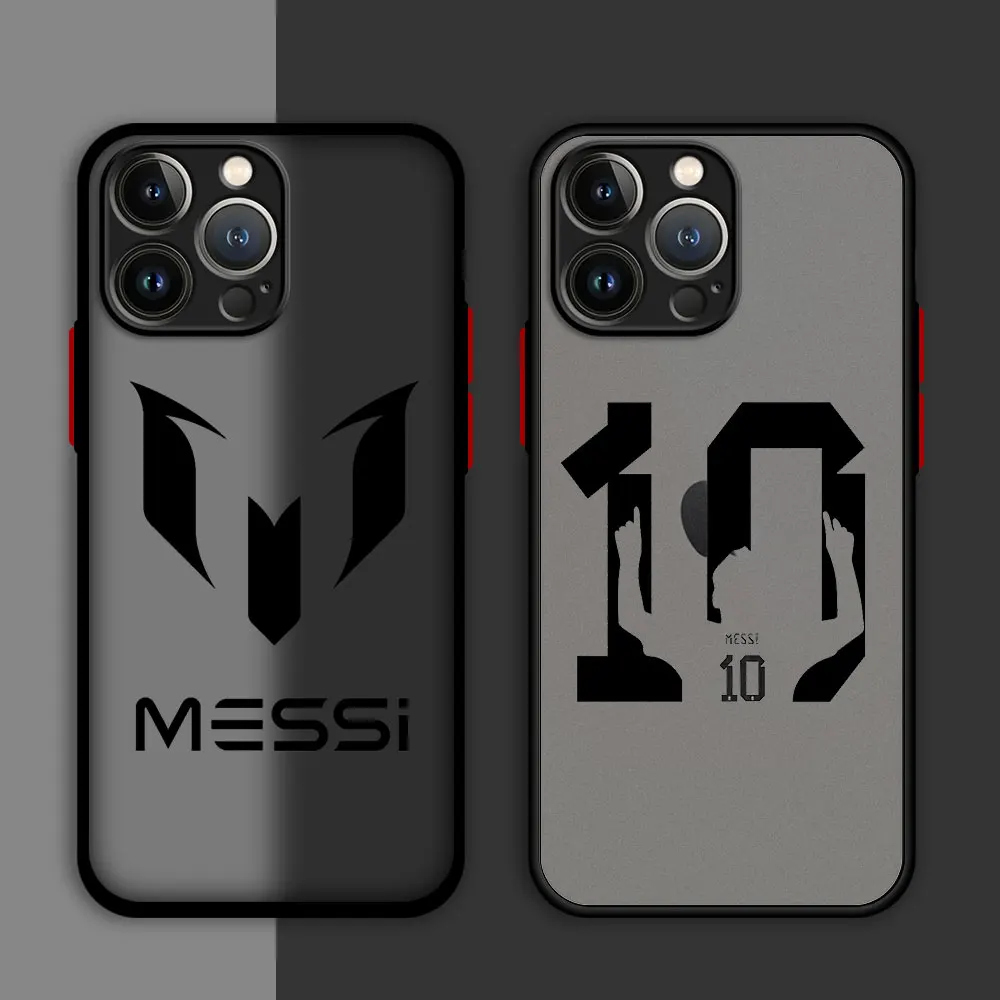 Case For Apple iPhone 11 15 Plus 13 14 Pro Max 12 Mini 7 8 XR X XS 6 6S SE 15+ 14+ 7+ Matte Phone Cover Football Man M-Messi 10