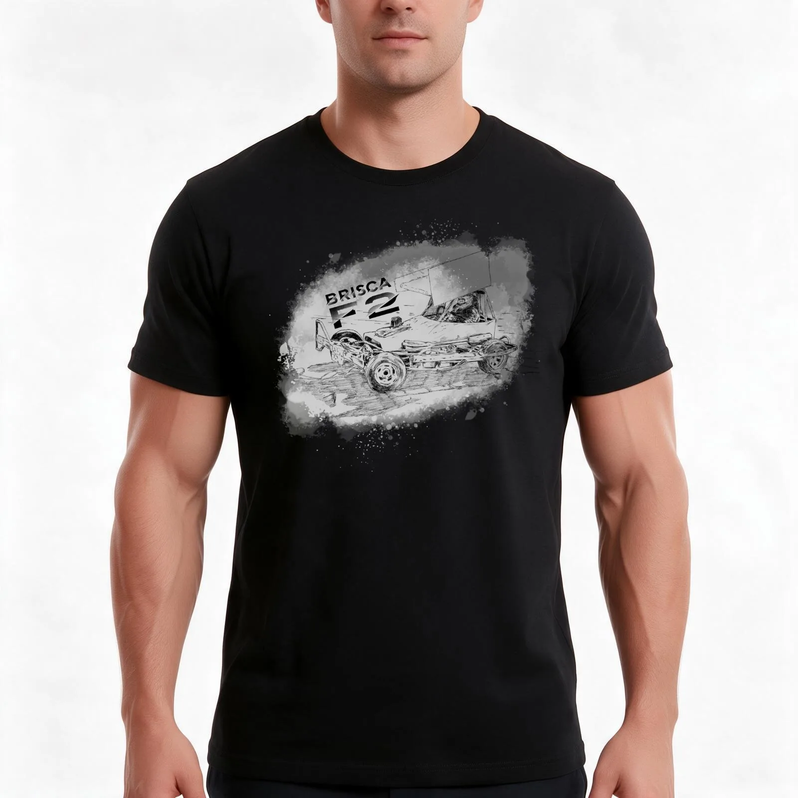 BriSCA F2 Abstract Cloud T-Shirt, Summer Casual Cotton Tee, Oversized Streetwear Tops, Vintage Graphic Print, Unisex Men Women
