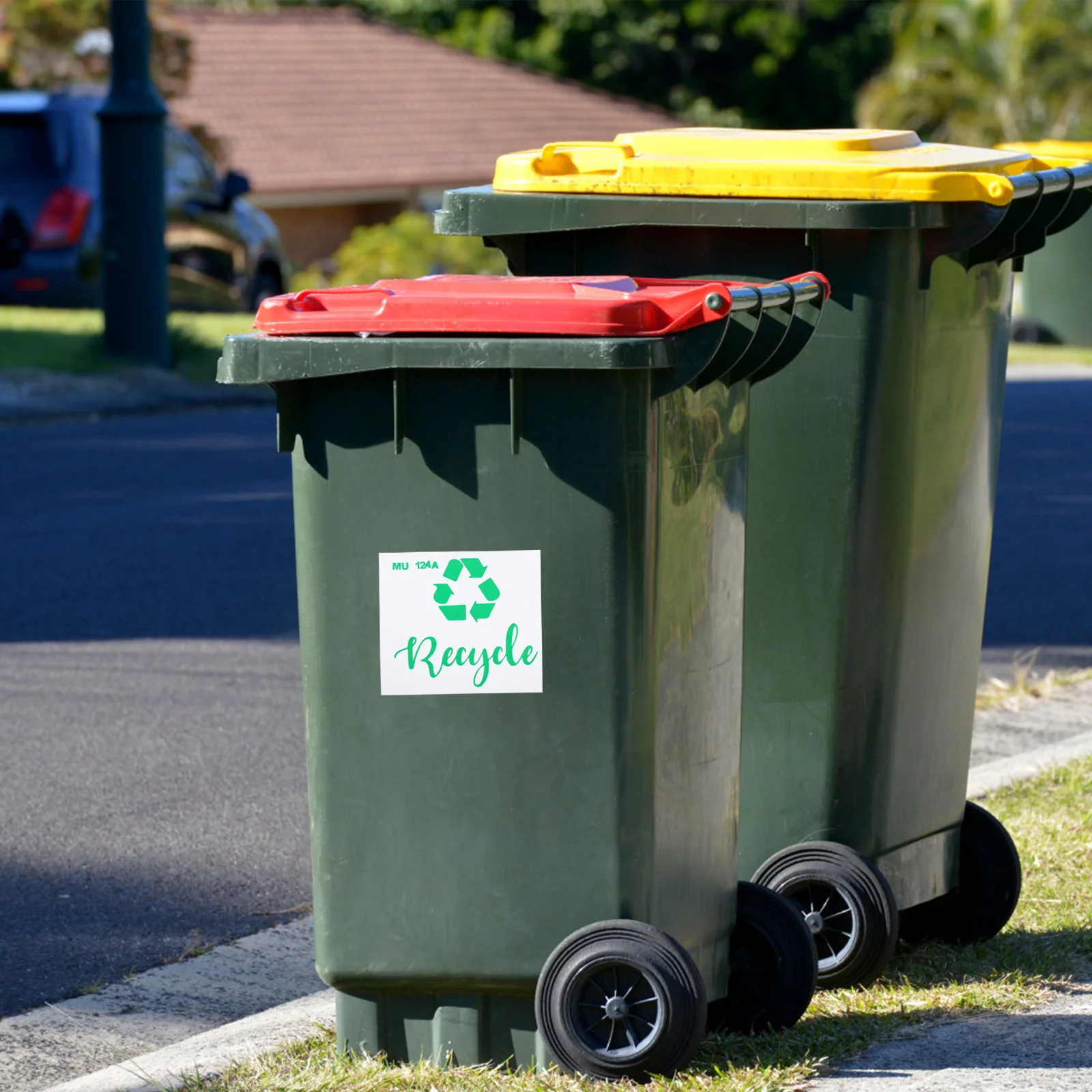 

1Pcs Garbage Classification Sticker PVC Removable Self Adhesive Waterproof Trash Can Label for Waste Sorting Recycling