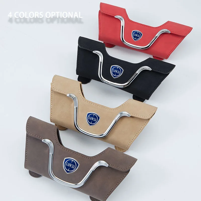 Car Sun Visor Glasses Holder Sunglasses Glasses Case For Lancia Ypsilon Delta Musa Nera Thema STRATOS Accessories Logo 2024 2023