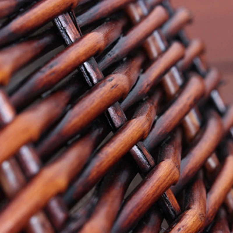 ABWR-Handmade Rattan Storage Basket Household Items Snack Fruit Debris Clothing Finishing Willow Storage Basket