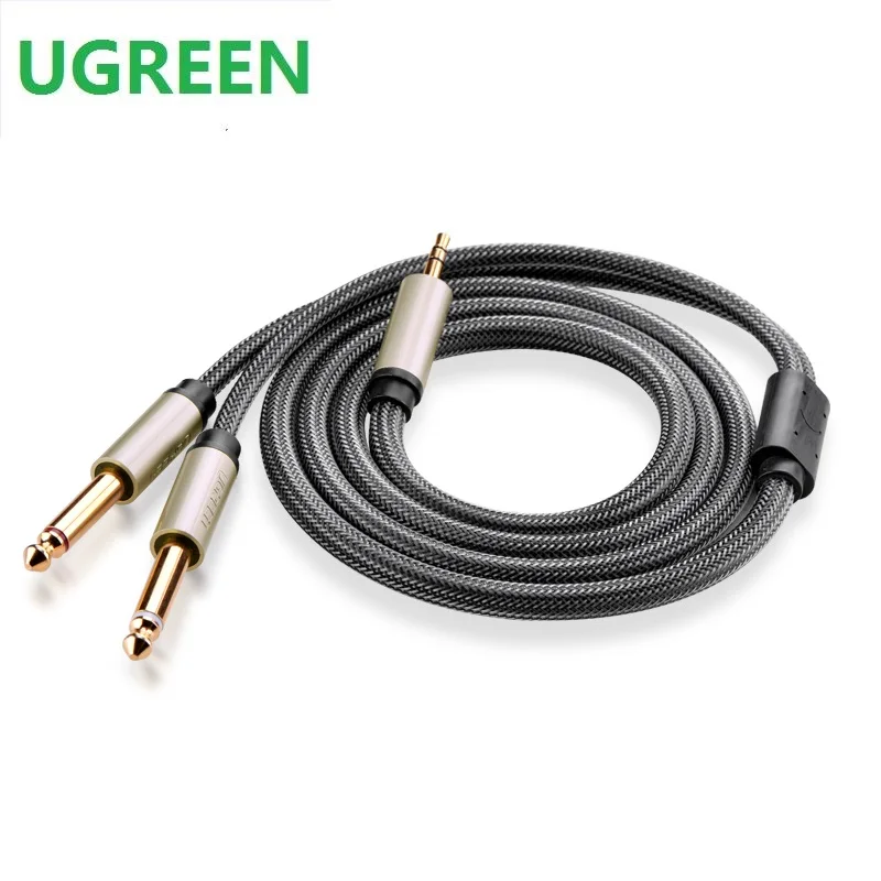 UGREEN 3.5 To 6.35mm Audio Cable For Mixer Amplifier Speaker Gold Plated 6.5mm Jack Male Splitter Line