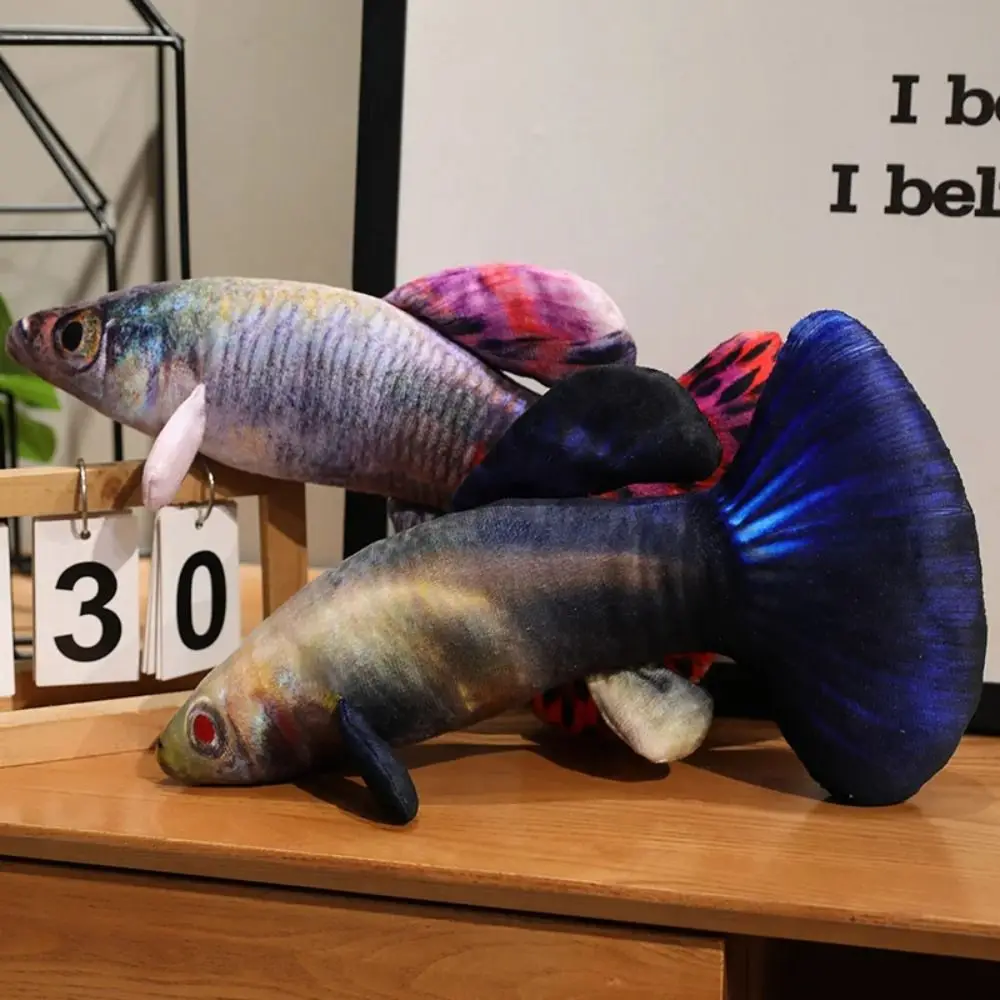 Urocze pluszowe zwierzątko, symulacja guppii, poduszki do przytulania, zielona kreskówkowa rybka, miękka pluszowa rybka z kreskówki, poduszka anime, prezenty.