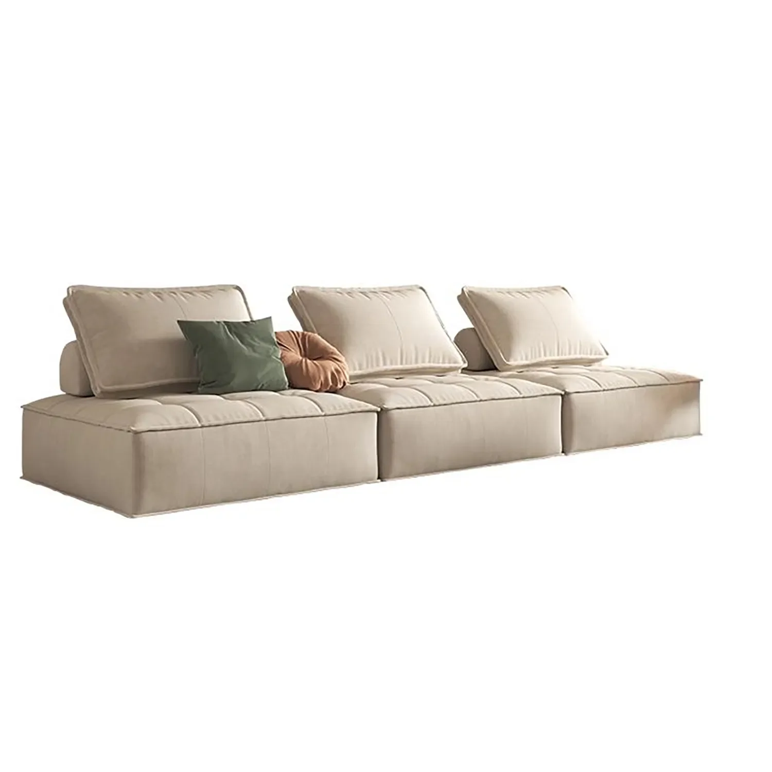 #Cozy Compressed Sectional Sofa Soft Touch Living Room Furniture with Tufted Corner for Family Movie Nights