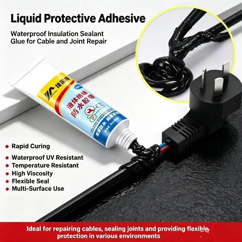 Liquid Insulating Tape Waterproof Seal: Glue Fast Curing Electrical Repair Adhesive Wire