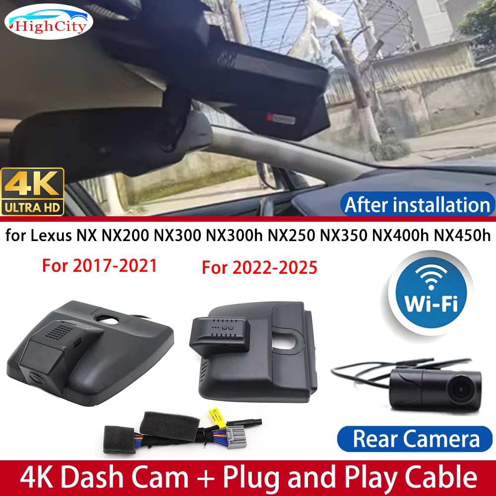 Dash Cam for Lexus NX NX200 NX300 NX300h NX250 NX350 NX400h NX450h 4K DVR Wifi Camera Video Recorder Driving Recorder Dashboard