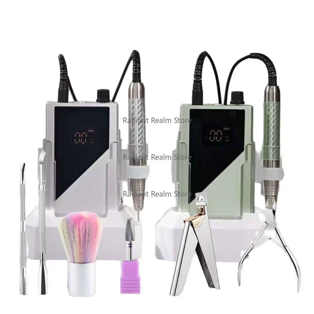 

2025 Best-Selling Professional Portable Nail Drill 40000 RPM Wireless Charging with Bits USB Brushless Motor