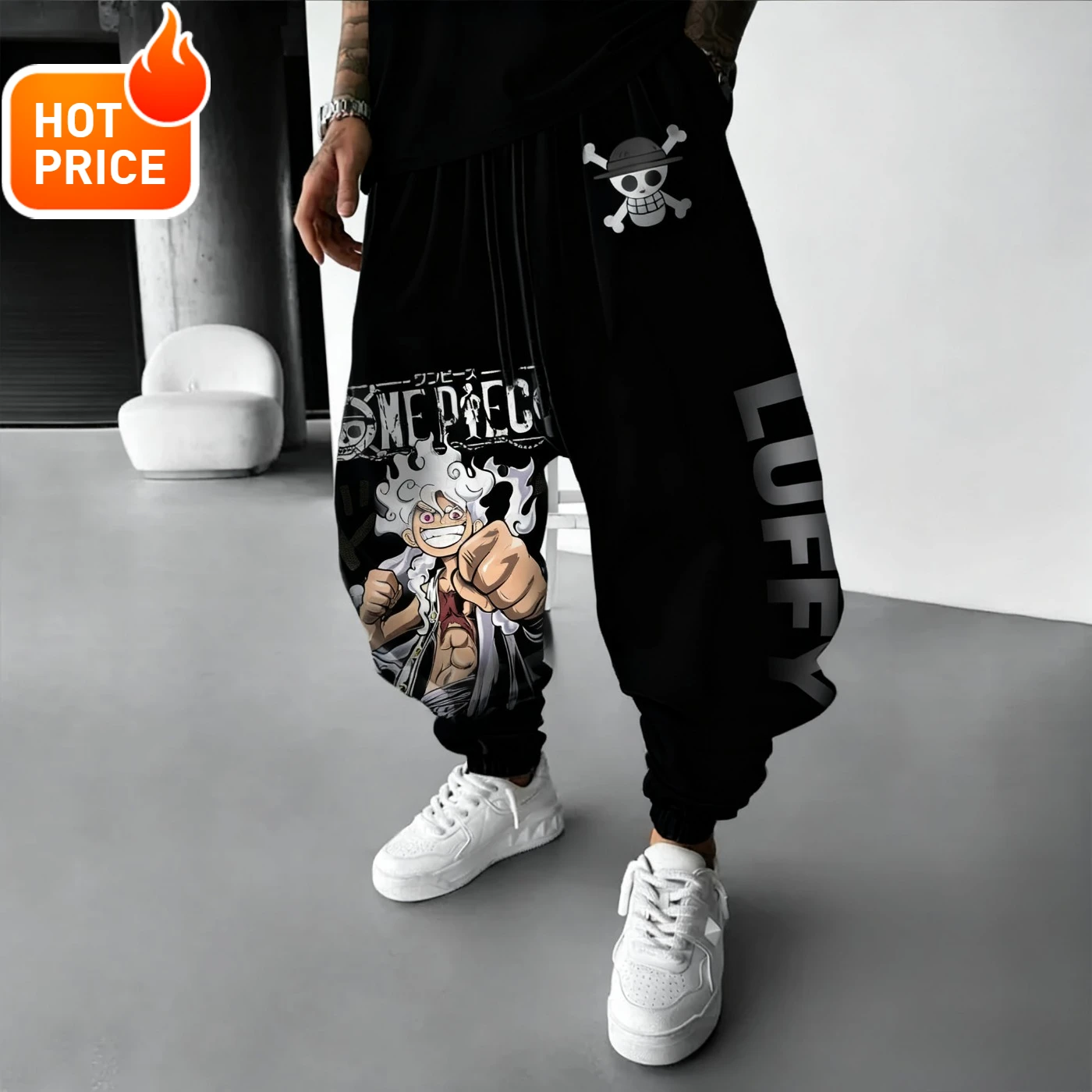 

Новое издание 2026, мужские хлопковые брюки в стиле Харадзюку в стиле аниме «One Piece», осень/зима, модный свободный стиль