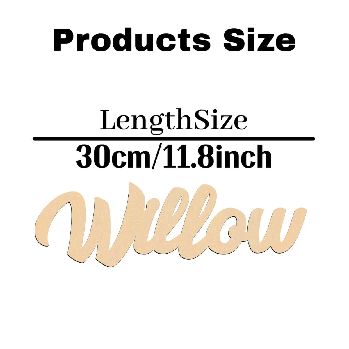 1pc Lovely Willow example Customizable Text Wooden Decor Laser-Cut Sign Wooden Sign Vertical Orientation Door Hanging Decor