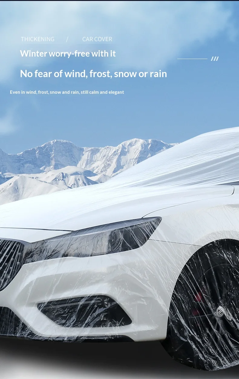All-Weather Disposable PE Car Cover – Indoor/Outdoor Dust & Rain Protection — detail 5