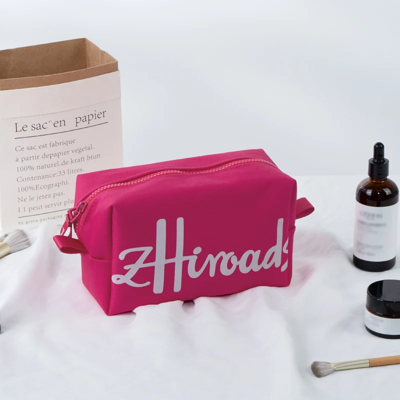 Fashion Design Cotton Makeup Bag with Zipper And Brand Logo Women's Cosmetic Pouch