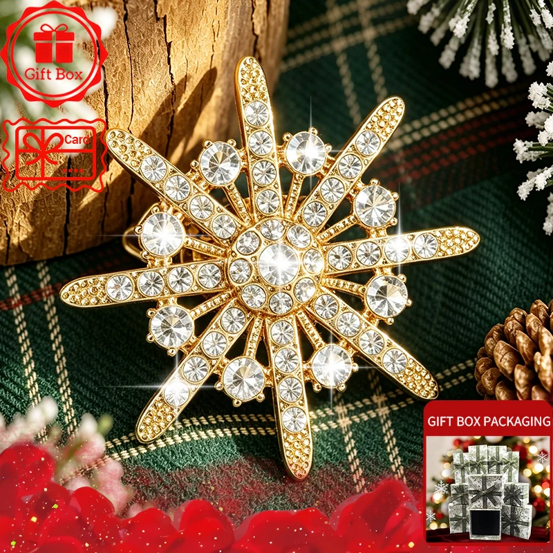 Octagon Brooch with gift box, 2026 new style, elegant and fashionable. Wearing at daily and holidays. Good gift choices.