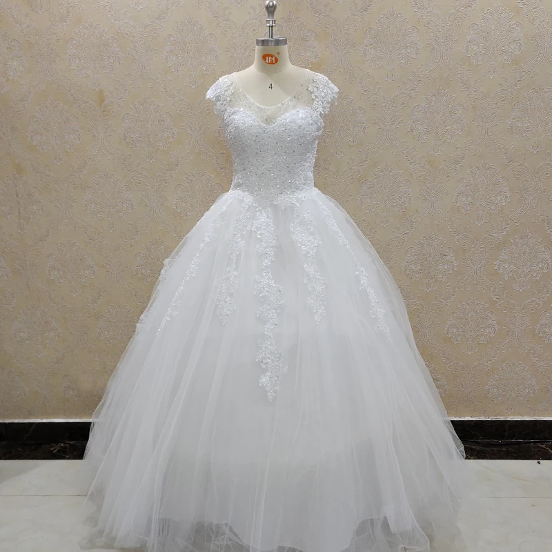 ZJ9099 2023 New Gorgesous Ball Gown Lace Wedding Dresses Summer Women Dress For Bridal Gown Customer Made Plus Size