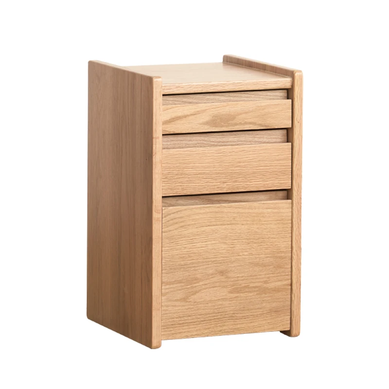 Oak Solid Wood Under Desk File Cabinet Bedside Table