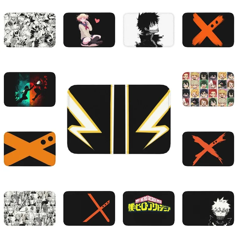 My Hero Academia Denki Kaminari-felpudo antideslizante para interiores, Felpudo de entrada, alfombra de baño y cocina, Anime Manga MHA