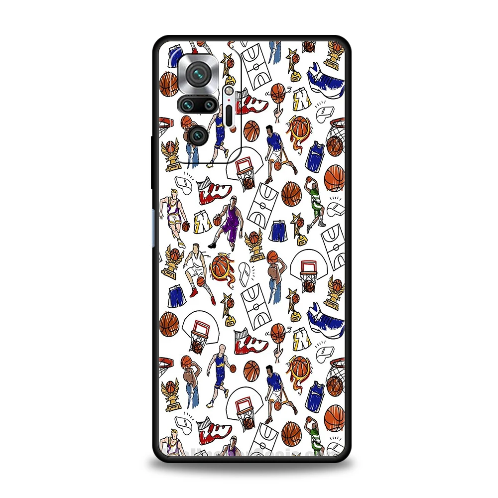 Funda de teléfono deportiva de fútbol para Redmi 13C 10C Note 13 12 10 11 Pro Plus 7 8T K40 K50 Gaming Pro Plus, carcasa suave, bolsas