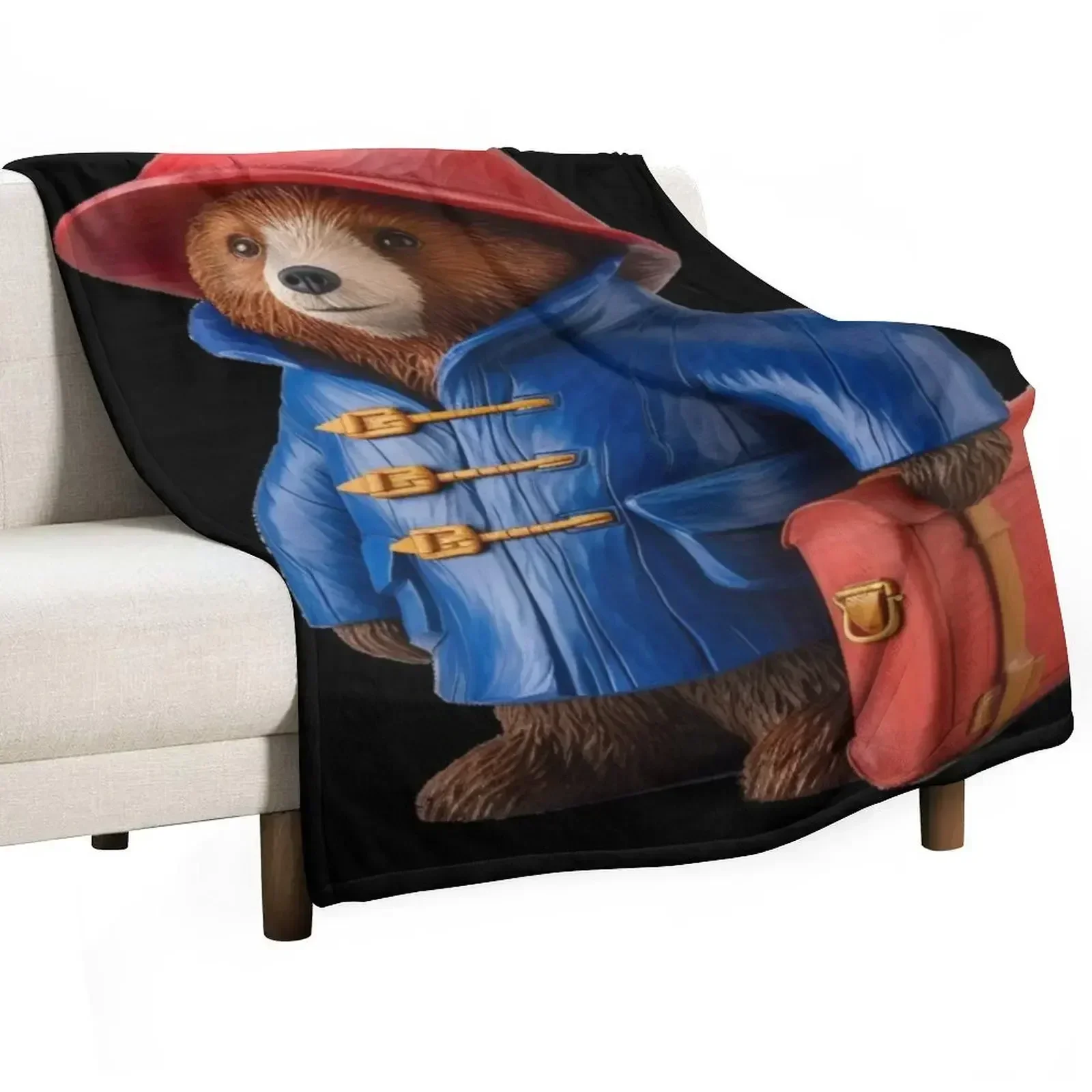 Paddington Bear with Red Suitcase Throw Blanket Retros Soft Beds Sofa Throw warm for winter Blankets