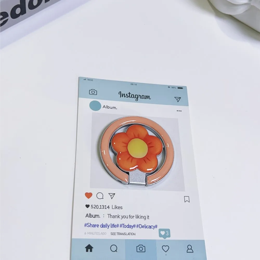 Flower Magnetic Foldable Kickstand Phone Ring Holder Anti-drop Phone Grip Stand Universal Desktop Bracket For iPhone Samsung New view 5