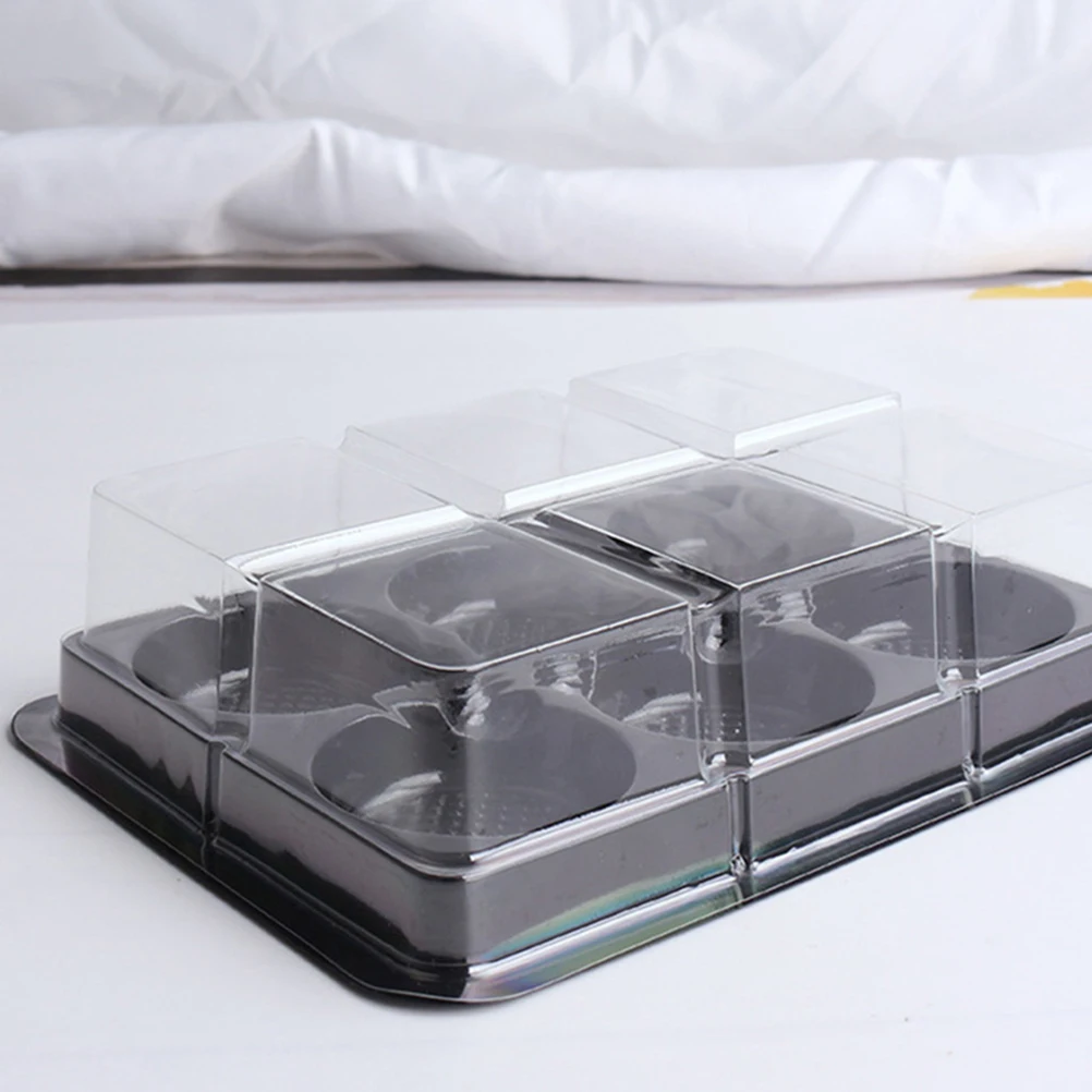 

50 Pcs Mochi Boxes Clear PET Lightweight Compact Dessert Packing Box Mini Cake Container Weddings Birthdays Parties Food