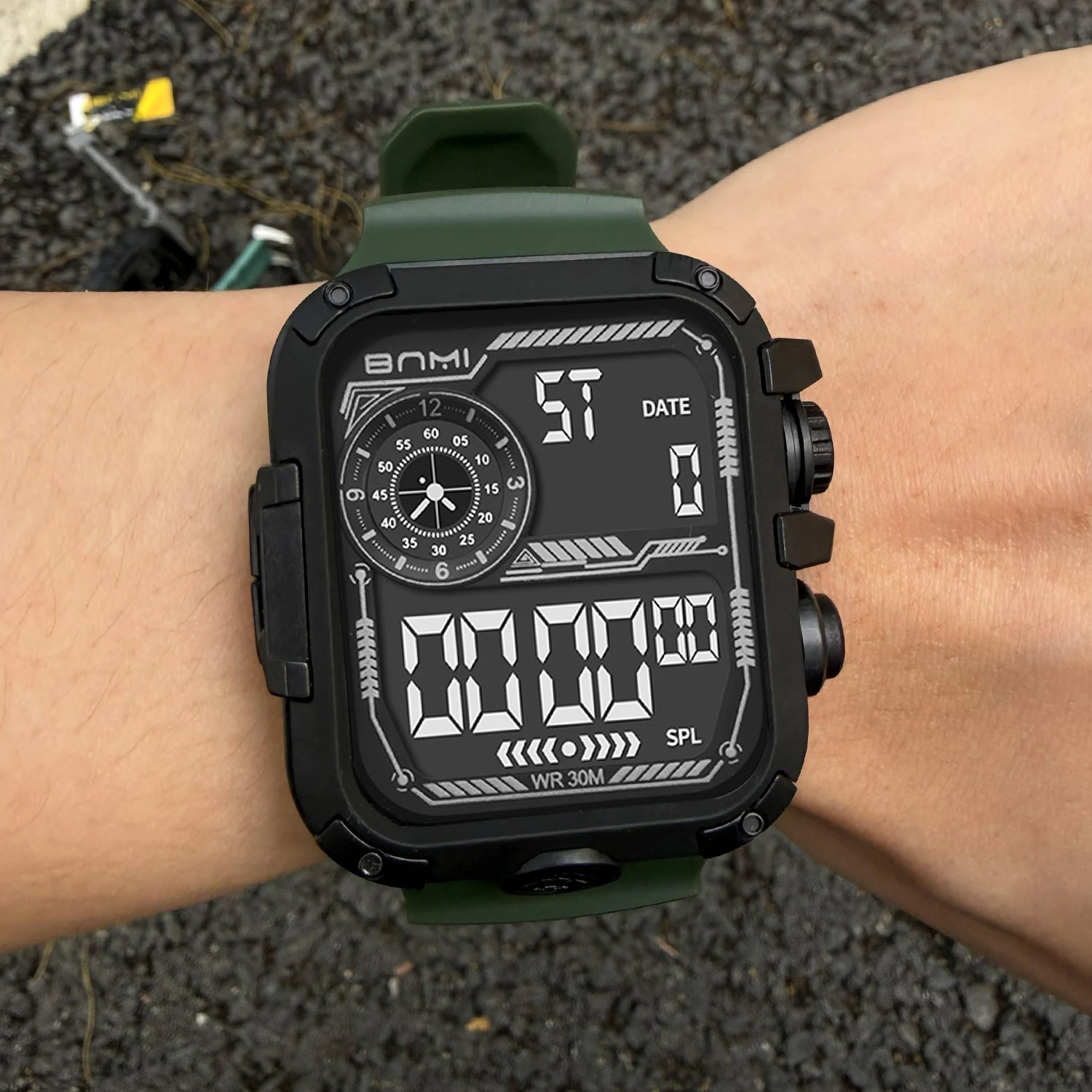New Multifunctional Electronic Men's Watches, Fashionable Waterproof Silicone Strap, Outdoor Sports Military Electronic Watch