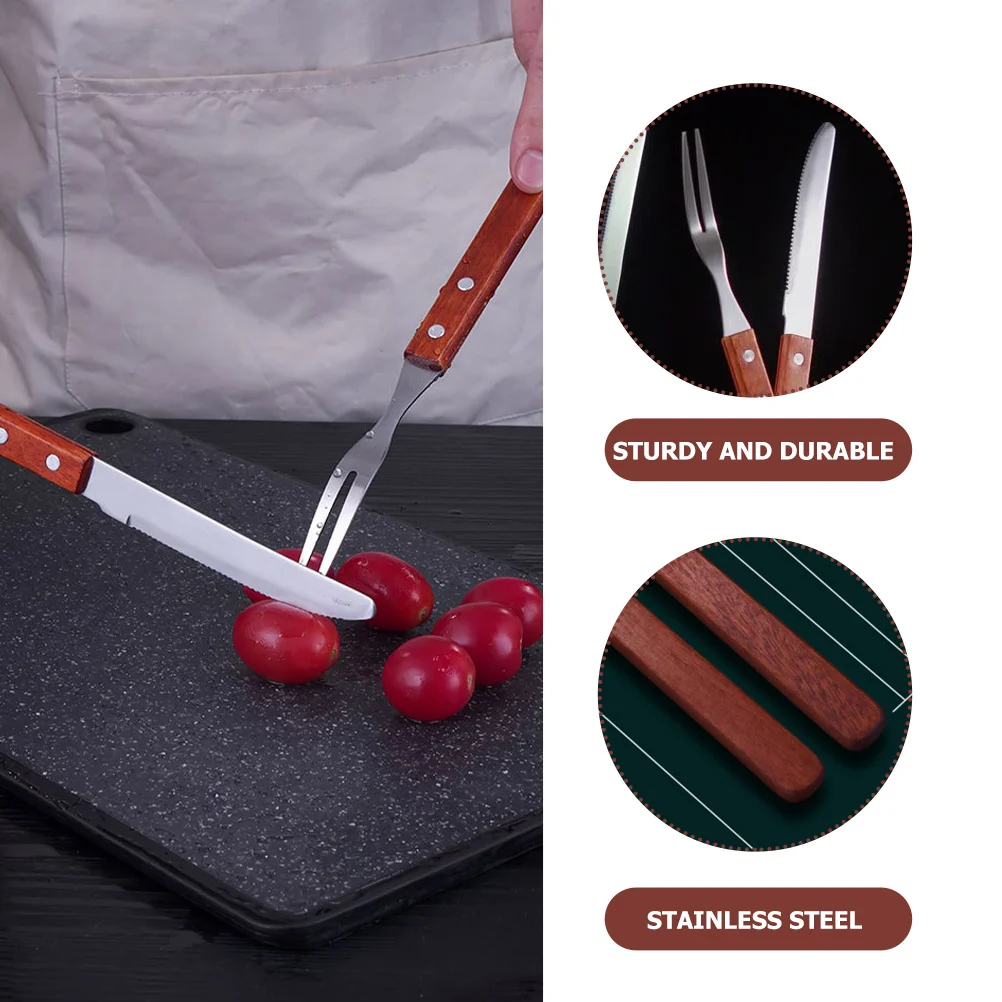 

1Set Stainless Steel Barbecue Fork Cutter Unique Heads Easy to Use for Fish Balls Sausages Vegetables Bbq Barbecue Fork