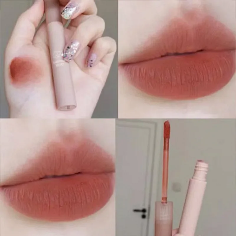 6 kleuren meisjesachtig rode vloeibare lippenstiften waterdicht fluwelen matte lipgloss langdurige non-stick cup lip tint make-up cosmetica