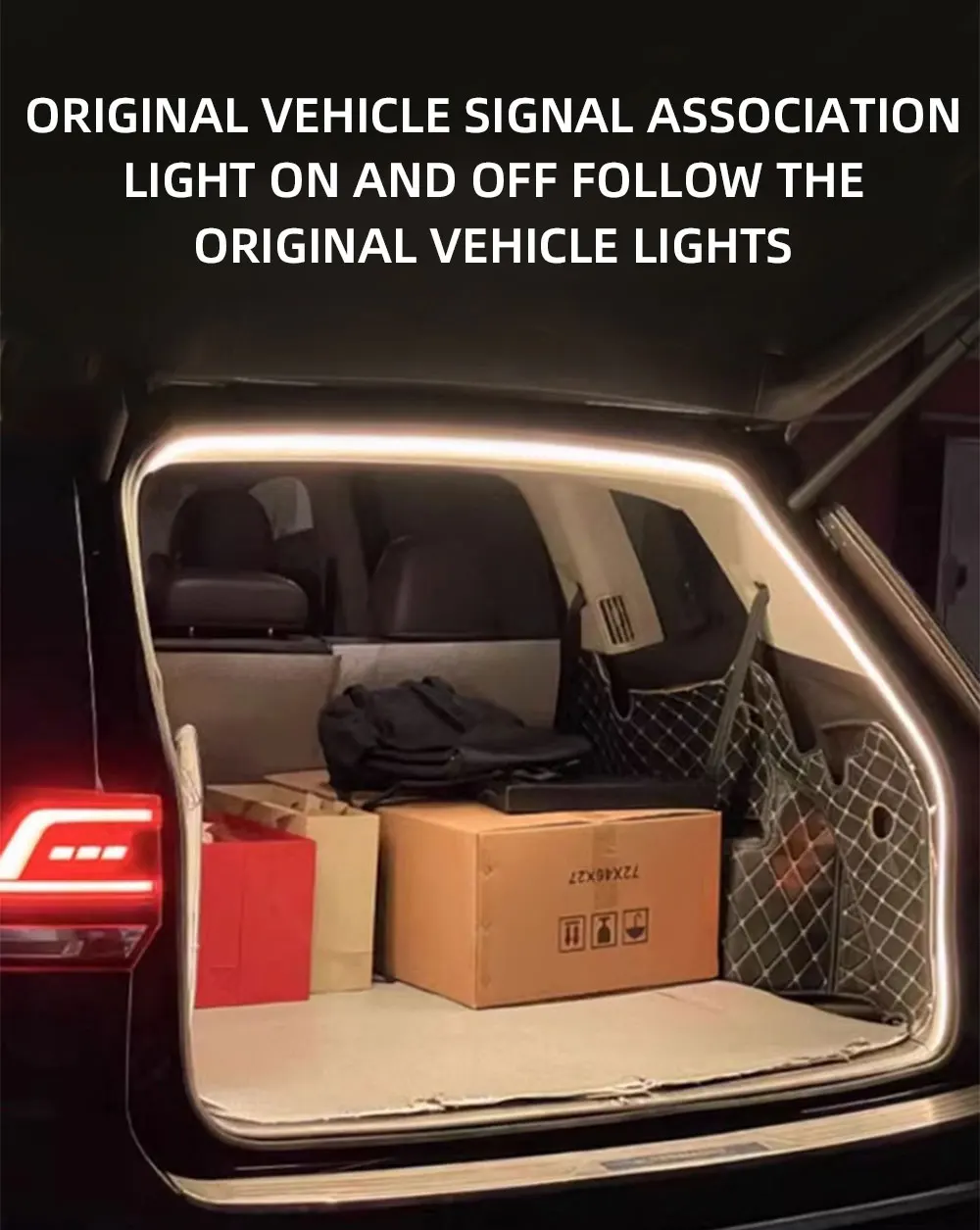 2m/4m Kofferraum-Lichtstreifen Flexibler Scan-Soft-LED-Lichtstreifen Versteckte Kofferraumlampe mit automatischer Induktion Universell für SUV MPV – Detail 5