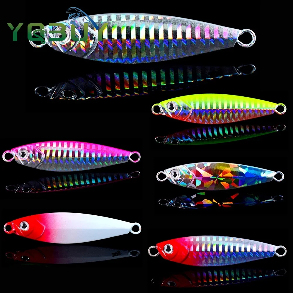 

Fishing Jigging Hook Spinner Bait 7g/10g/15g/20g/30g Laser Metal Jig Spoon Fishing Lure