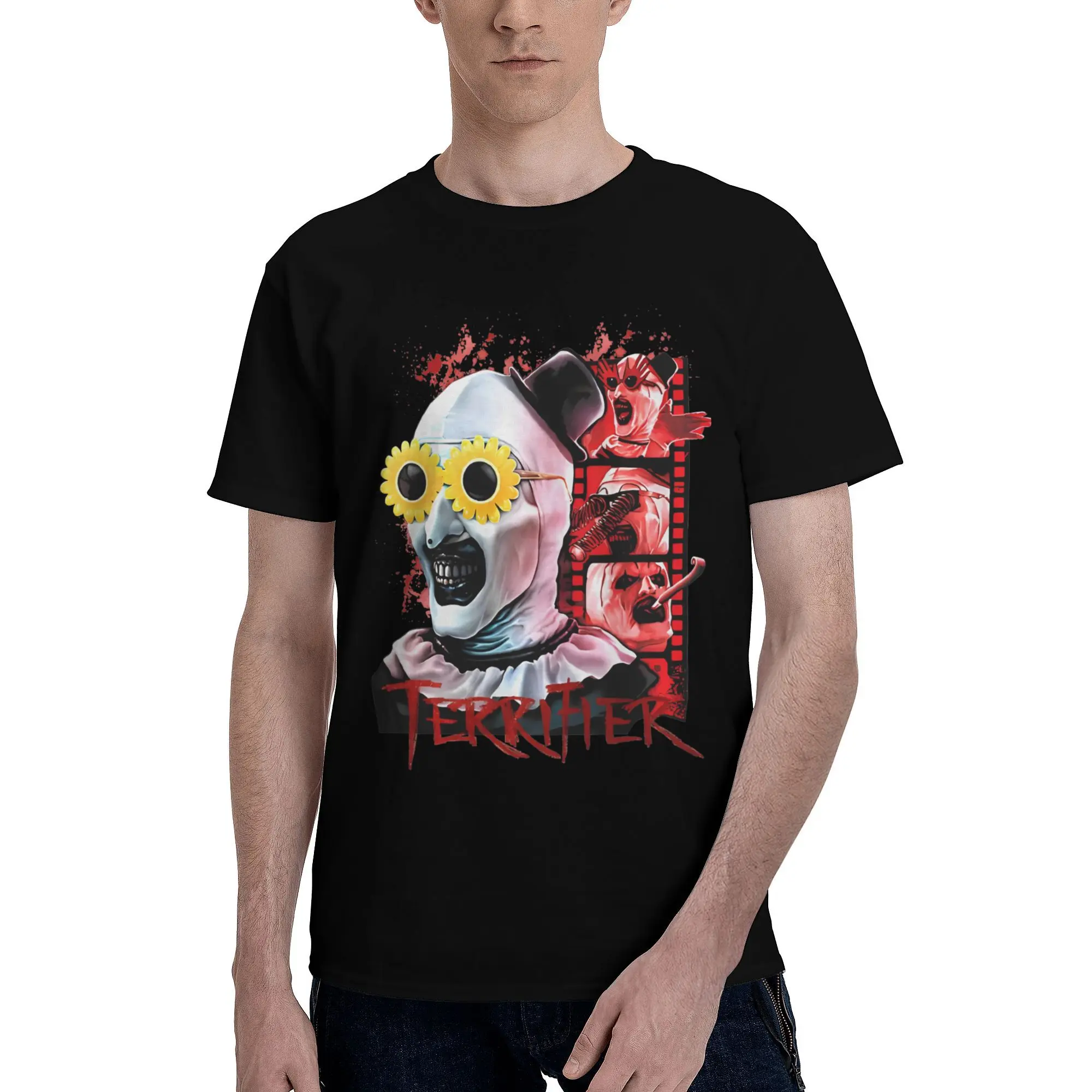 Horror Terrifier Film Merch Men Women T Shirts Pure Cotton Tee New Arrival Christmas Horror Art T-shirt Clothing