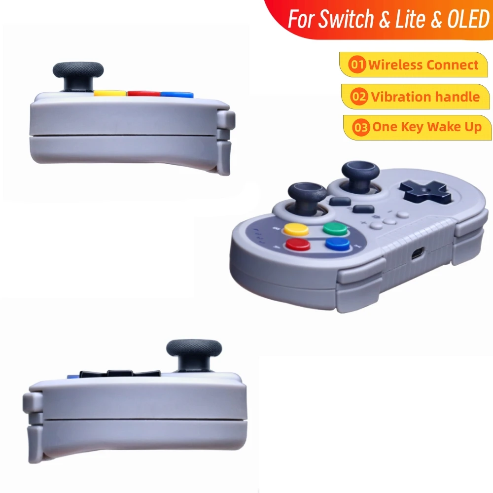 Mini Wireless Controller For Switch Lite OLED Game Console Vibration Joystick NS Gamepads Support Turbo Wake Up Six Axis Gyro