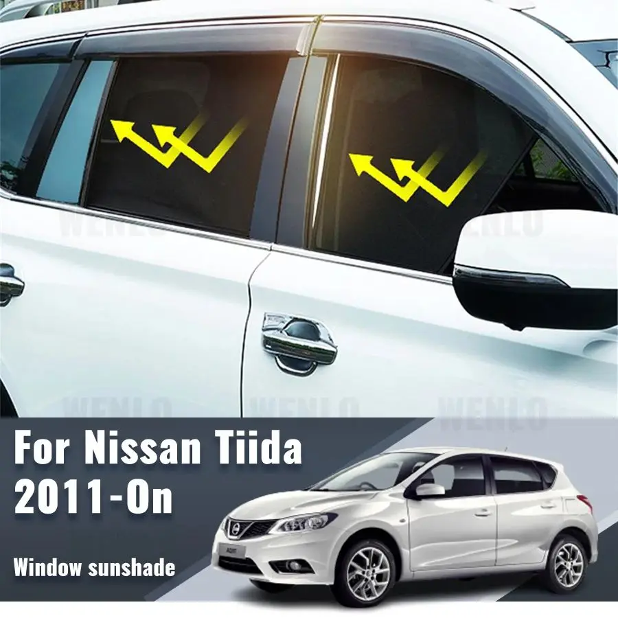 

For Nissan TIIDA PULSAR C13 2011-2023 Car Sunshade Magnetic Front Windshield Frame Curtain Rear Side Window Sun Shades Visor